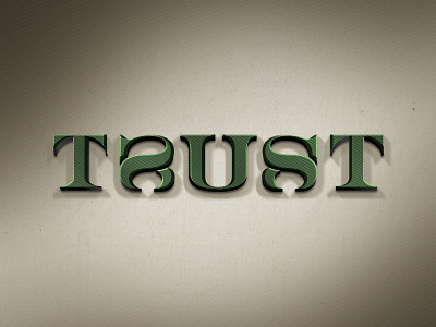 Trust is a mirror ambigram engraving lettering money trust