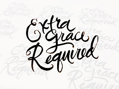 Extra Grace alphabet brushtroke calligraphy grace lettering