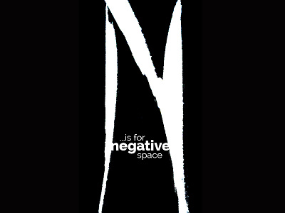 N Is For Negative Space alphabet brush ink lettering script sketch