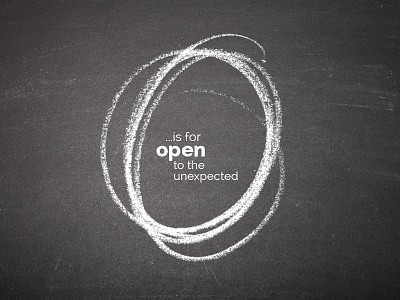 O Is For Open alphabet chalkboard lettering script sketch