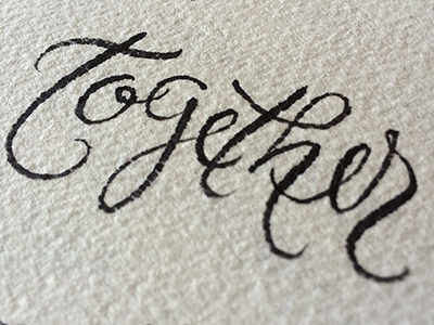 Together brush calligraphy lettering script