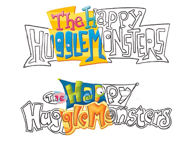 Happy HuggleMonsters Concept Sketches concept disney lettering process sketch typography