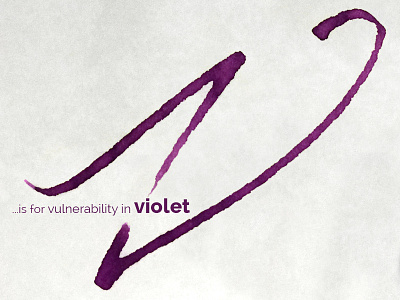 V Is For Violet alphabet lettering purple script v violet