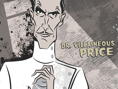 Dr. Villaineous Price caricature halloween illustration portrait vincent price