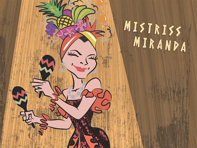 Mistriss Miranda caricature carmen miranda halloween illustration portrait vector