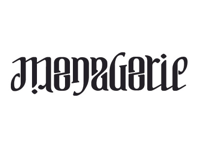 Menagerie ambigram lettering menagerie