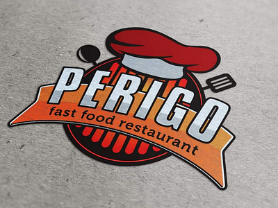 Perigo Restaurant Logo advertising branding creative design graphic illustration logo photoshop typography vector