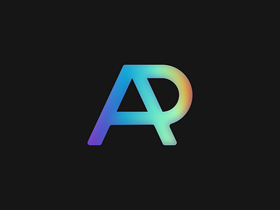 AR logo branding glow gradient icon letters ligature logo shape simple smooth typography vector watermark