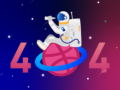 404 404 404page astronaut illustration