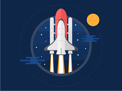 Rocket illustration illustration art color sky star rocket