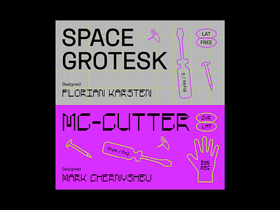 Space Grotesk / MC–Cutter app art branding design illustration illustrator logo type typography vector