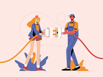 A Girl And A Guy Failing To Plug The Cord In animation art boy character character character animation character design character illustration design error folks girl character guys illustration illustration for web illustration pack illustrator motion design motion graphic shakuro team work
