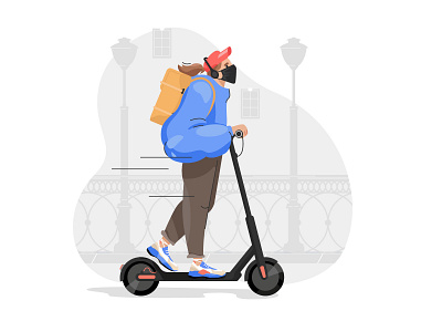 COVID Reality — Delivery Service art character character design character illustration covid 19 delivery delivery service design digital art flat graphic illustration illustration art illustration for web illustrator quarantine quarantine life scooter shakuro vector