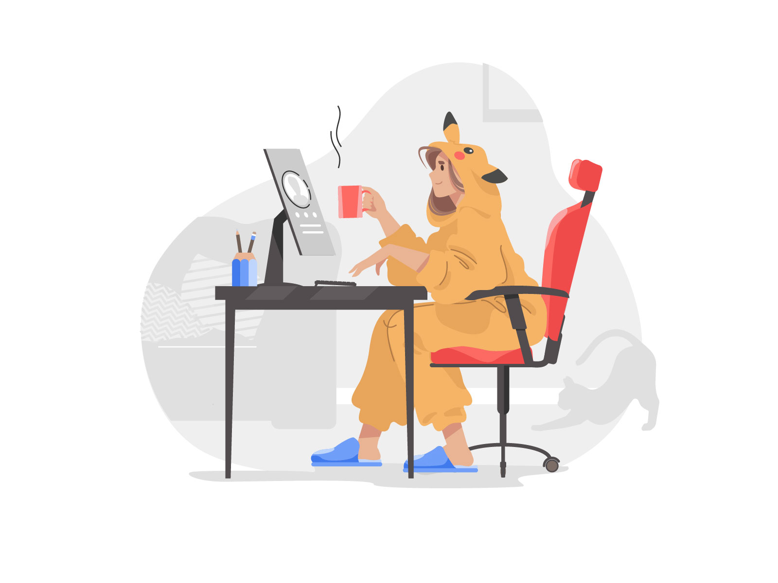 COVID Reality - WFH art character character design covid 19 design digital art graphic illustration illustration art illustrator quarantine quarantine life remote remote work shakuro stay home vector vector illustration work from home working
