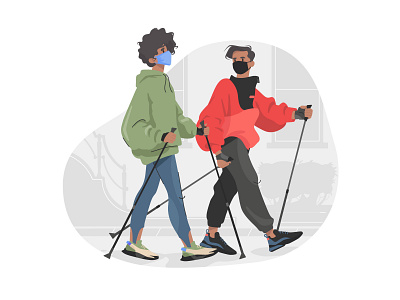 COVID Reality — Exercise Wearing a Face Mask art boy character character character design character illustration covid 19 design face mask fitness flat flat illustration graphic illustration illustration art illustrator quarantine quarantine life shakuro vector