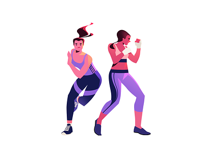 Sports Characters 2 art character design digital art fitness flat health illustration illustration art illustrator shakuro sport training vector workout