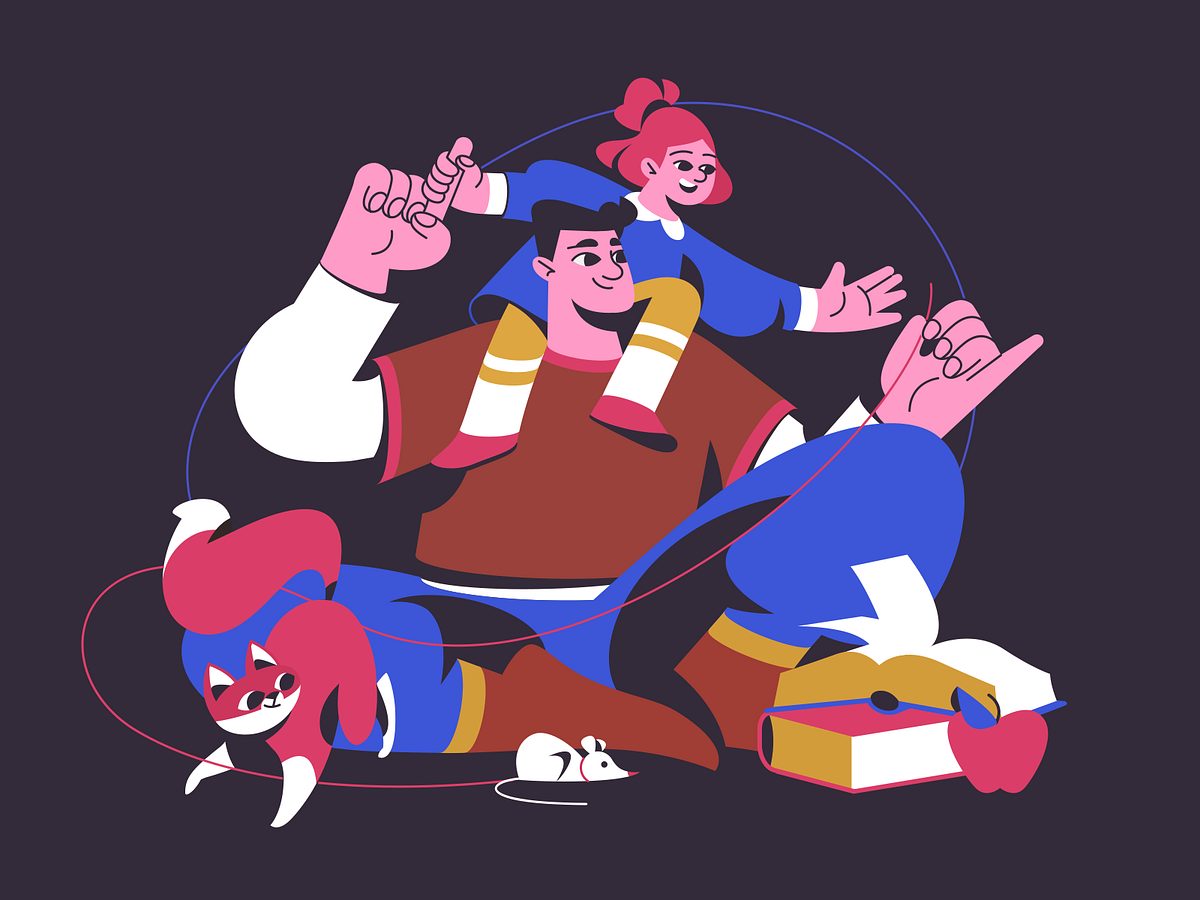 Lockdown Characters: Dad and His Girl by Shakuro Graphics on Dribbble