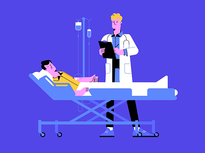 Medical Characters: A Doctor With A Patient animated art character character illustration design doctor flat graphic health hospital illustration illustration art illustrator medical care medical illustration medicine motiongraphics professional shakuro