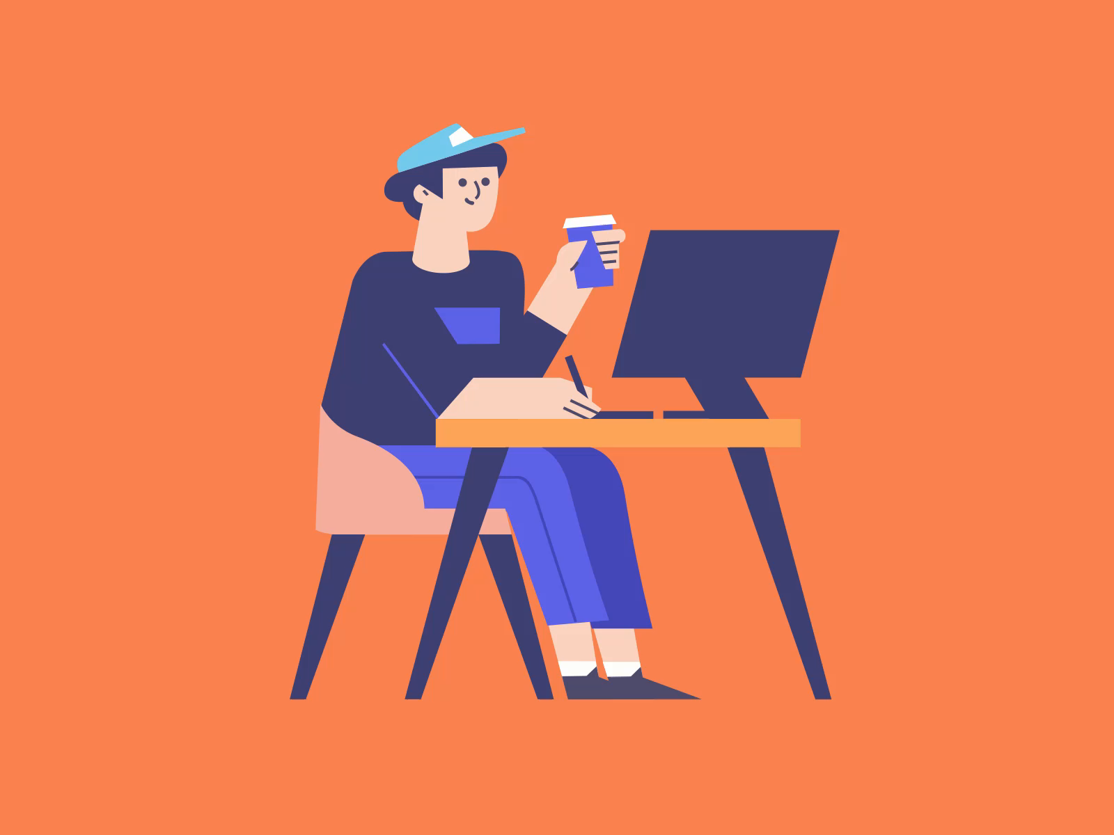 Online School Animated Illustration Digital Drawing by Shakuro