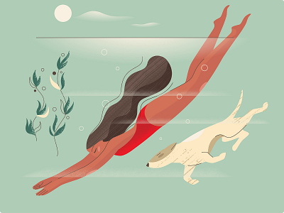 A Girl And A Dog 2 art character character design character illustration design digital art dog dog illustration flat friends girl character graphic illustration illustration art illustration for web illustrator nature pet shakuro vector