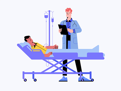 Medical Characters: A Doctor With A Patient animation art character character design character illustration design digital art doctor graphic health illustration illustration art illustration for web illustrator medical medical care motion design patient shakuro vector