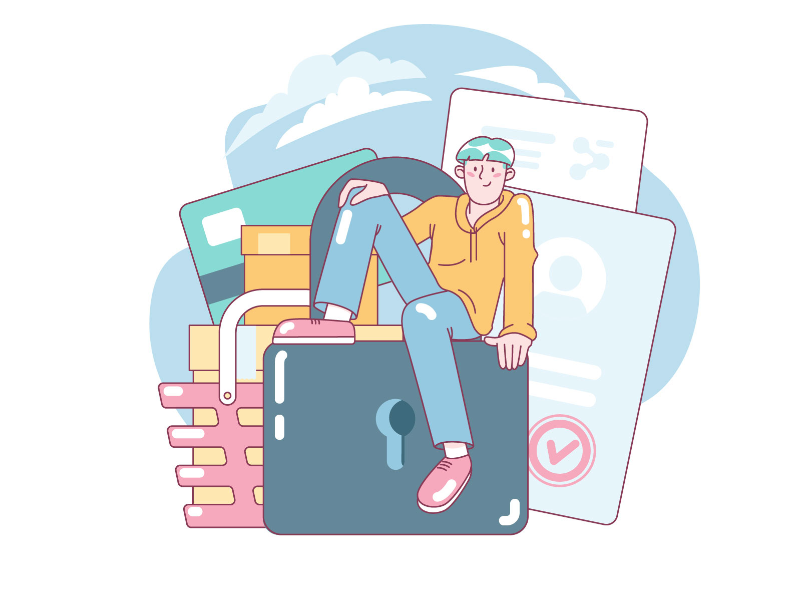 Delivery: Your Personal Data Is Safe With Us art character character design character illustration delivery delivery services design digital art flat graphic illustration illustration art illustration for web illustrator logistics service shakuro vector