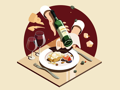 White Wine and Its Best Pairings dinner graphic design illustration illustrator lunch menu restaurant illustration vector vine