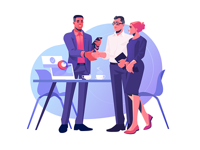 Finance Management Characters Illustration: Discussion art business business characters character characters contracting design discussing discussion finance illustration illustration art illustrator management manager processes shakuro team vector work