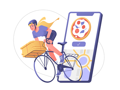 Fast Motorcycle Delivery Illustration