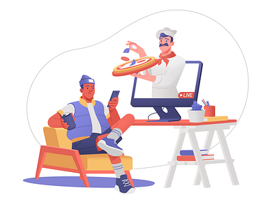 Lightning-fast Delivery Illustration art character cooking courier service delivery delivery app delivery service design fast delivery food food delivery illustration illustration art illustration for web illustrator logistics order service shakuro vector