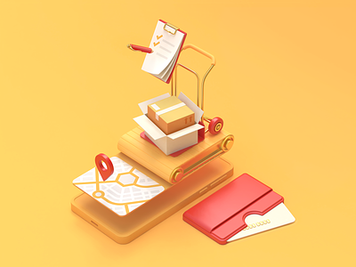 3D Vector Illustration - Speedy Delivery