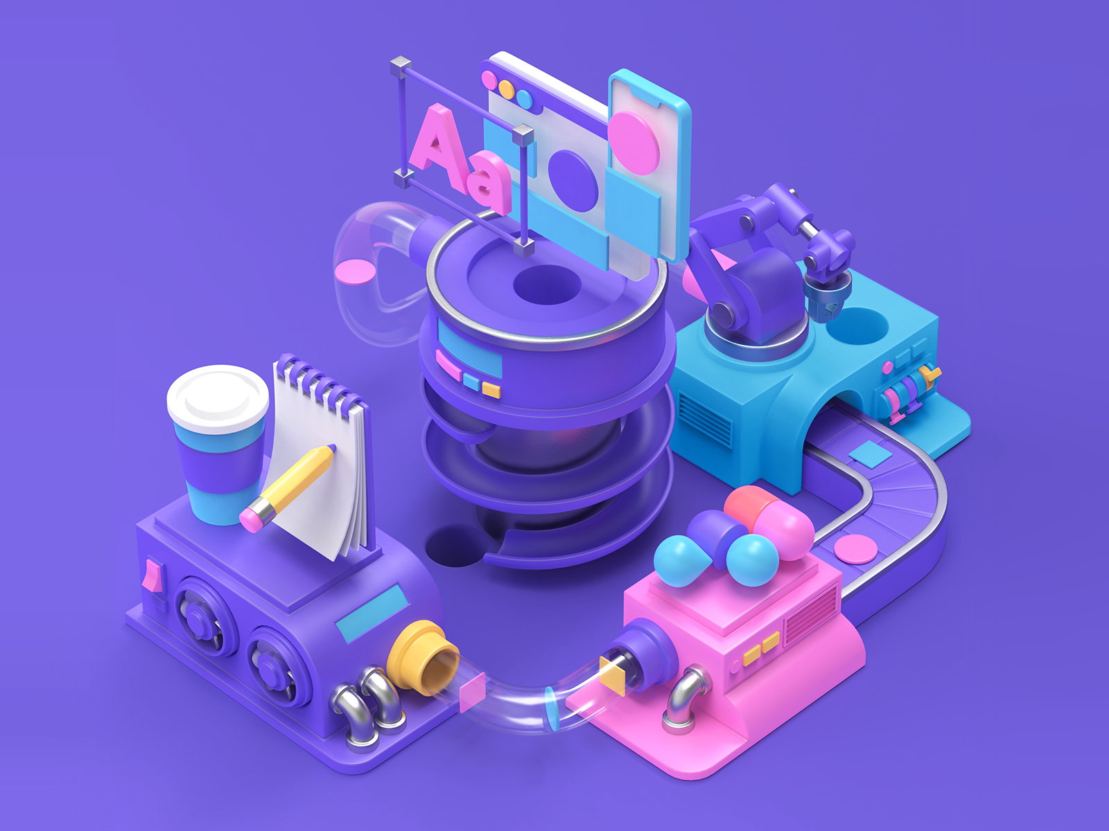 UX&UI Design Factory 3D Illustration by Shakuro Graphics for Shakuro on ...