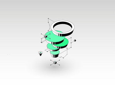 The Spiral 3d 3d illustration abstract art design digital art geometric illustration illustration for web illustrator shakuro spiral technical technical illustration vector