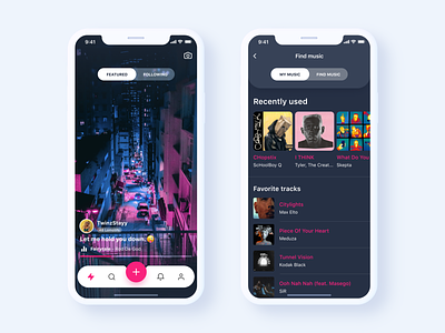 Lomotif App Redesign Concept app color concept design experience ios iphone x iphone xs xr mobile music music app music player musical phone player product design redesign ui ux video app