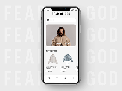Fear Of God Fashion Store App Concept animation app concept beats fashion store fear of god fog ios iphone x iphone xs xr motion design navigation sound store transition ui ux