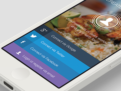 Restaurant rating app blur ios ios7 iphone login login screen mobile ui