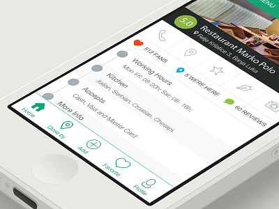 Restaurant Profile ios ios7 iphone profile profile screen restaurant ui ux