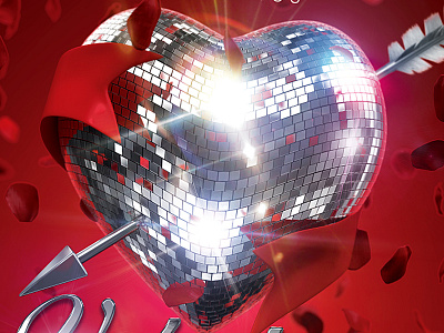 Happy Valentine's Day 6kval bash disco ball event facebook cover flyer heart love party twitter cover valentines day youtube cover