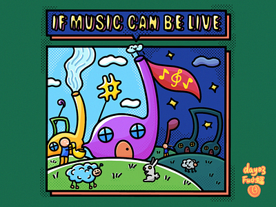 If music can be live doodle draw drawing fulittlebat fu小蝠 illustration music 插画