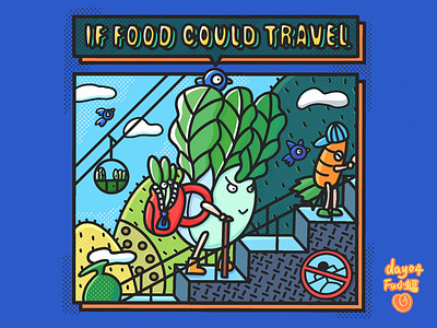 If food could travel doodle draw drawing food fulittlebat fu小蝠 illustration travel