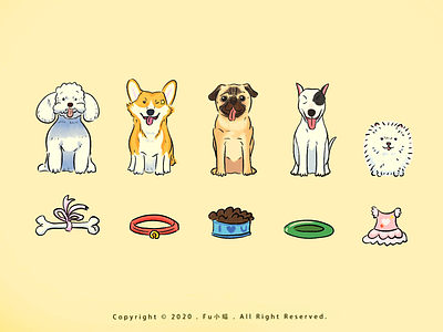 cute dogs cute dog draw drawing fulittlebat fu小蝠 illustration illustrator sketch