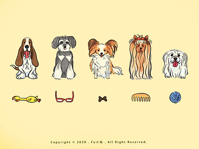 Cute dogs2 cute dog doodle draw drawing fulittlebat fu小蝠 illustration illustrator sketch