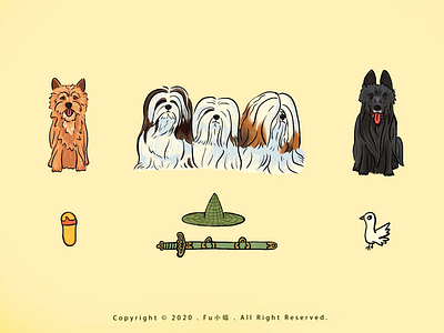 Cute dogs3 cut dog draw drawing fulittlebat fu小蝠 illustration illustrator sketch