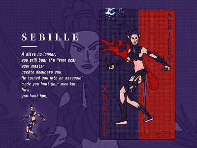 Divinity: Original Sin 2-SEBILLE assassinator card character divinity:original sin 2 flat game illustraion