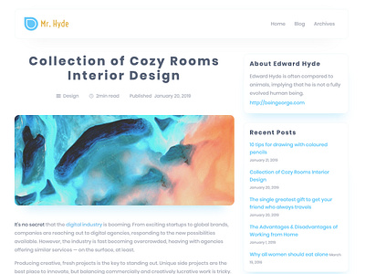 Mr. Hyde blog blogger blogger template creative dailyui design figma magazine magazine design