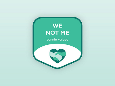 Brand Value Stickers — We Not Me communication design internal stickers