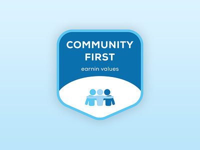 Brand Value Stickers — Community First communication design internal stickers