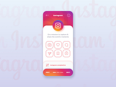 Instagram App Card UI Design agency app branding canada creative design instagram minimal mobile plastive social socialmedia studio toronto ui ux