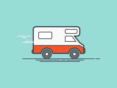 Festivals and the open road 🖤 campervan festivals flat flatdesign graphicdesign icon iconography monogram ontheroad pictogram travel