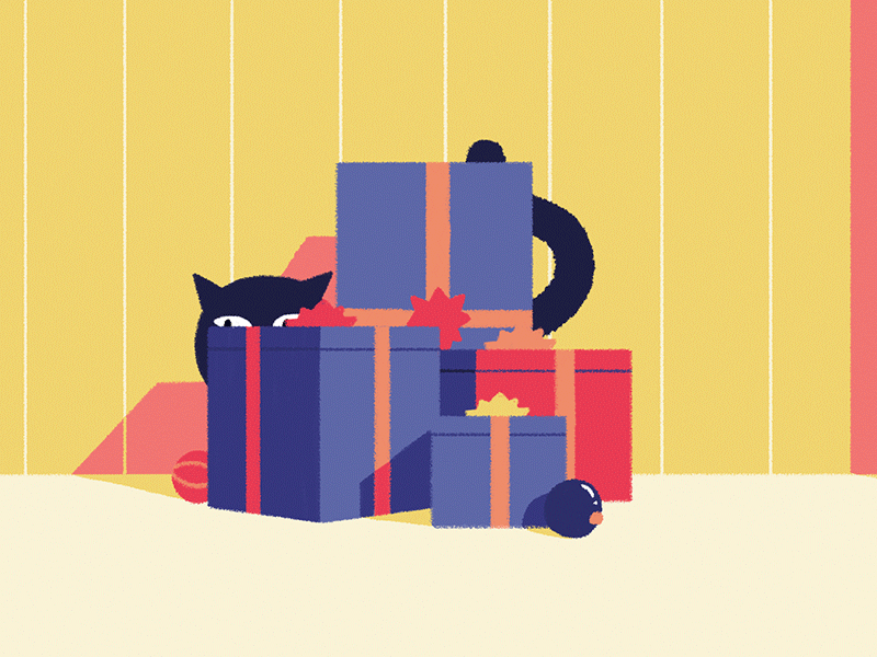 Juleradioen Xmas spot animation cat character characterdesign christmas design gift illustration motion